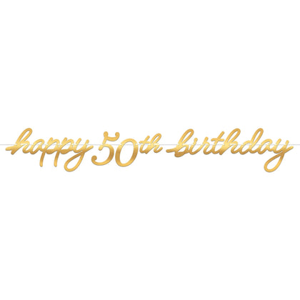 Golden Age Birthday 50th Letter Banner  | Milestone Birthday