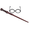 Wand and black round frame glasses