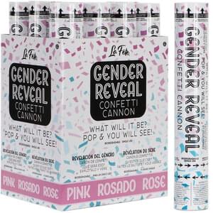PINK GENDER REVEAL CONFETTI CANNON 1pc