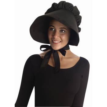 Black wide brimmed bonnet