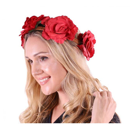Red Rose Braided Headband