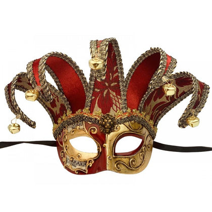 Red & Gold Jester Mask