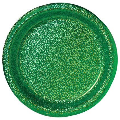 Green 7in Designer Cake Plates 8ct