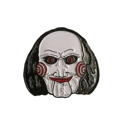 spiral cheeks clown horror pin