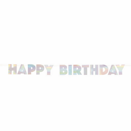 Iridescent Foil Happy Birthday Banner 7.25ft | Generic Birthday