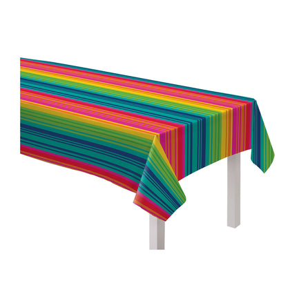 Serape Stripe Flannel-Backed Vinyl Table Cover  | Fiesta