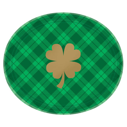 St. Patrick's Day Plaid Oval Plates