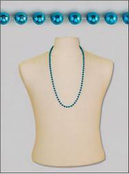 Turquoise Mardis Gras Beads - 1 dozen