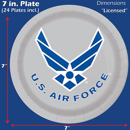 US Airforce 7in Paper Plates 8ct | Graduation
