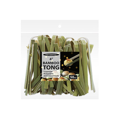 4in Bamboo Tongs 50ct | Catering
