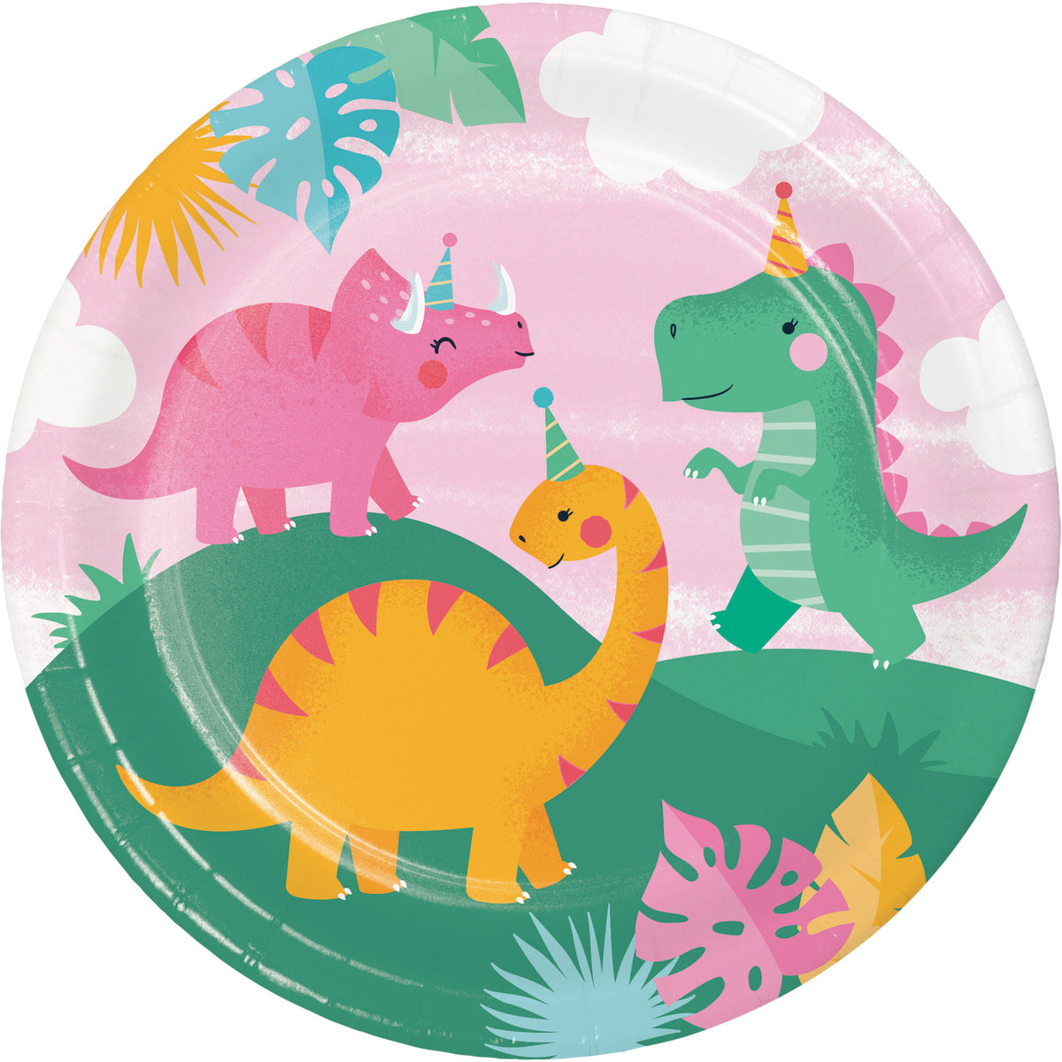 Green 2024 and turquoise triceratops plate