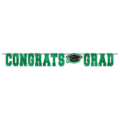 Green Congrats Grad Banner Streamer | Graduation