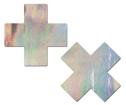 Holographic Cross Silver Nipple | Pasties by Pastease®