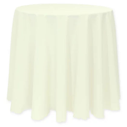 96in ROUND POLYESTER TABLECLOTH | Ivory