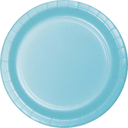 Pastel Blue Paper 10in Dinner Plates 24ct  | Solids