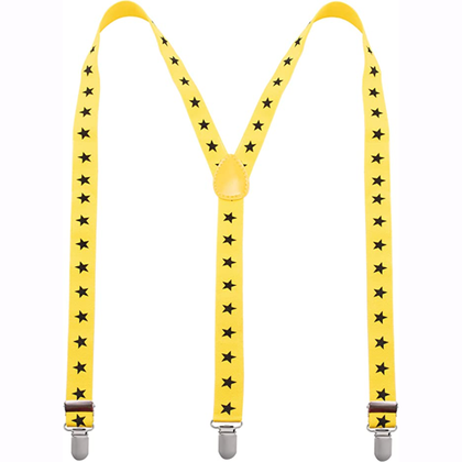 Neon Star Suspenders - Yellow