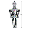 Decorative skeleton figure with colorful design and heart detail, shown with a measurement of 4'6