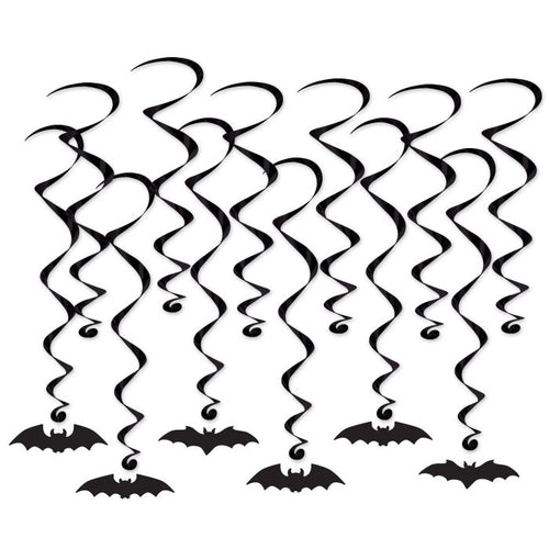 Black bat-shaped decorations on a white background