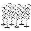 Black bat-shaped decorations on a white background