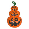 Inflatable pumpkin with jack-o'-lantern faces on a white background