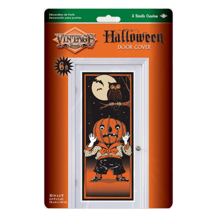 Vintage Halloween Door Cover