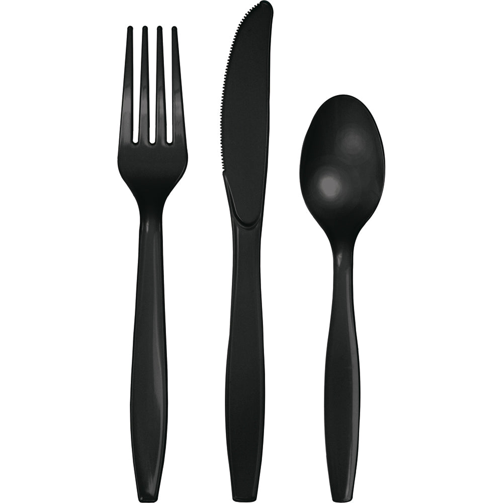 Assorted Plastic Cutlery 24ct | Black Velvet