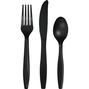 Assorted Plastic Cutlery 24ct | Black Velvet
