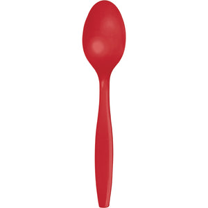 Classic Red Plastic Spoons 24ct | Solids
