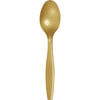 Glittering Gold Plastic Spoons 24ct  | Solids