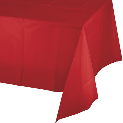 Red Plastic Rectangle Table Cover | Solids