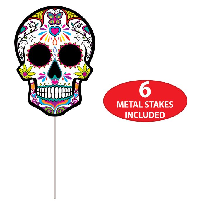 Plastic DOD Sugar Skull Yard Signs