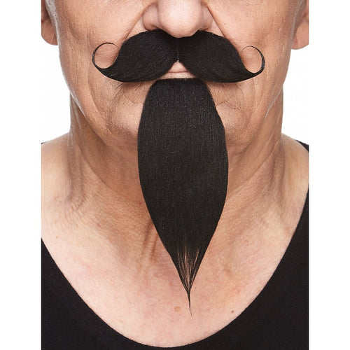 Curled Mustache with Pointed Beard