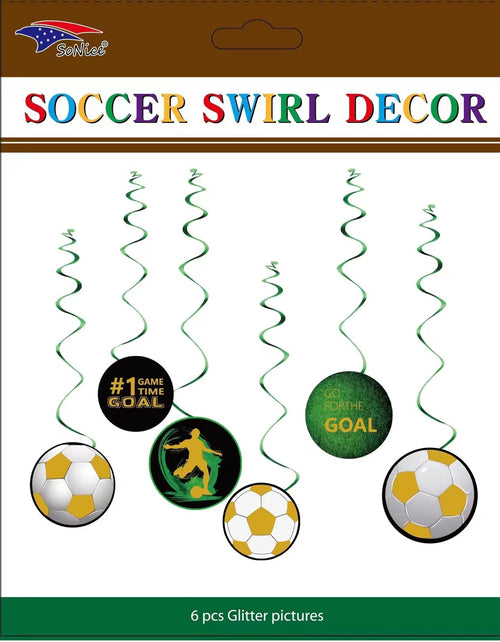 Soccer Hanging Swirl Decorations 6CT