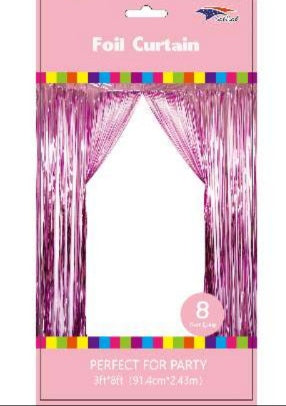 Metallic Fringe Curtain | Light Pink