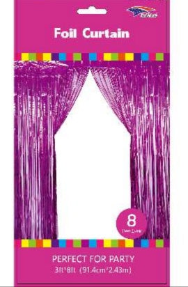 Metallic Fringe Curtain | Fuchsia