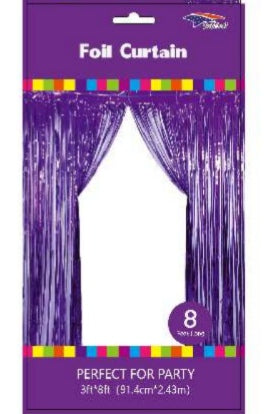 Metallic Fringe Curtain | Purple