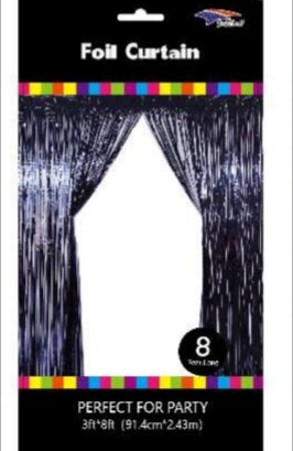 Metallic Fringe Curtain | Black