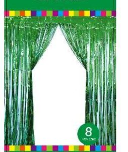 Metallic Fringe Curtain | Green