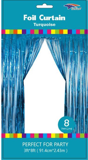 Metallic Fringe Curtain | Turquoise