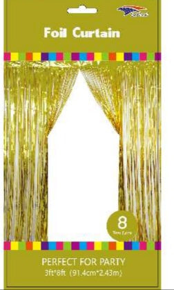 Metallic Fringe Curtain | Gold