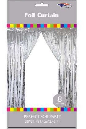 Metallic Fringe Curtain | Silver