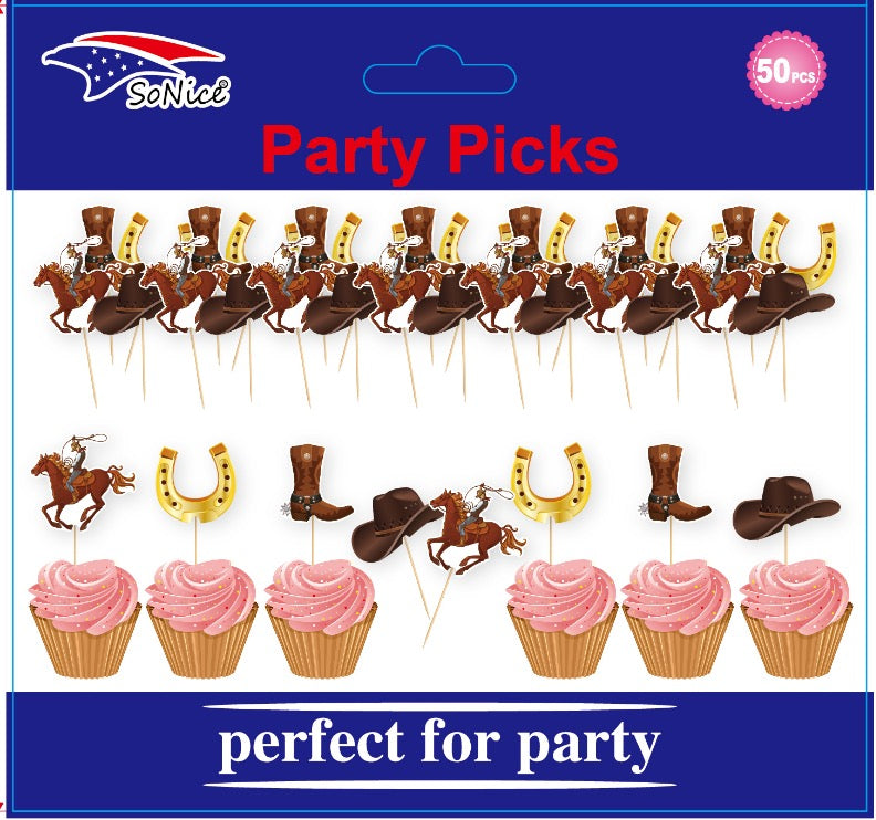 Fancy Party PICKS 50CT Cowboy