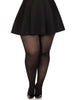 Plus Size Opaque Sheer To Waist Tights With Cotton Crotch