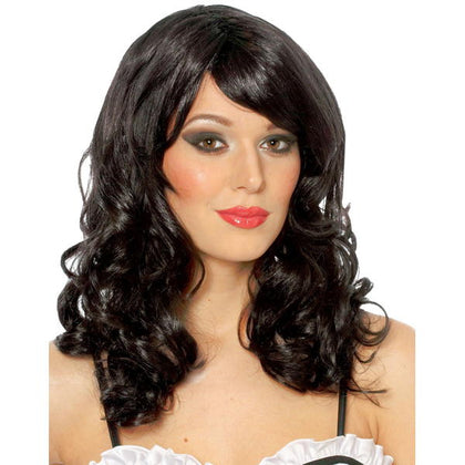 balck curly wig with bangs
