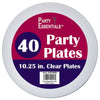 10.25in Party Plates Clear 40 Ct.
