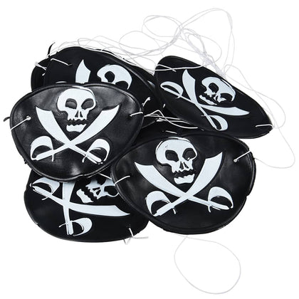 Skull and Crossed Sword Pirate Eye Patches 12ct