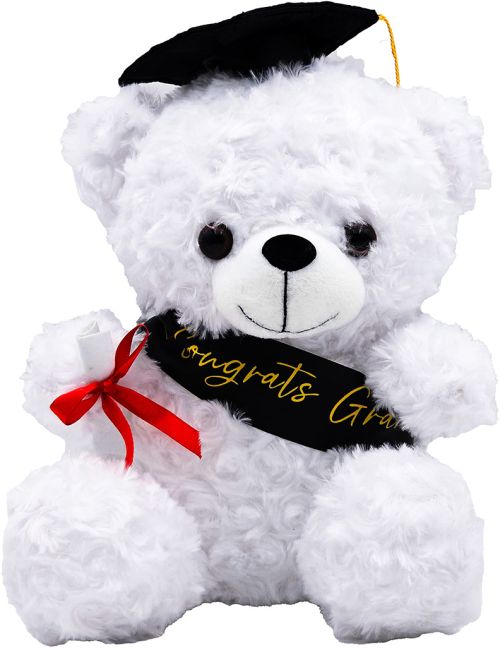 10" White Congrats Grad Bear
