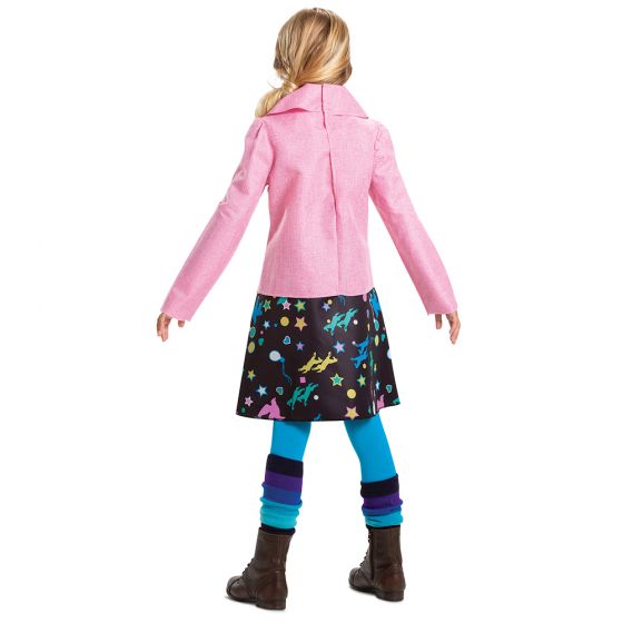 Top, skirt, footless tights, and pair of knit leg warmers.