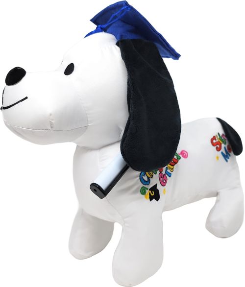 11" Standing Autograph Dog - Blue
