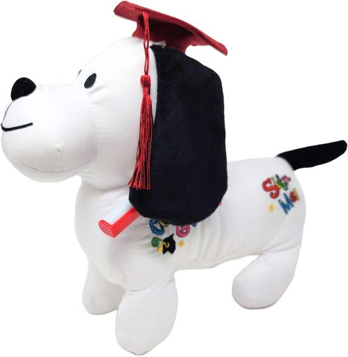 11" Standing Autograph Dog - Burgundy
